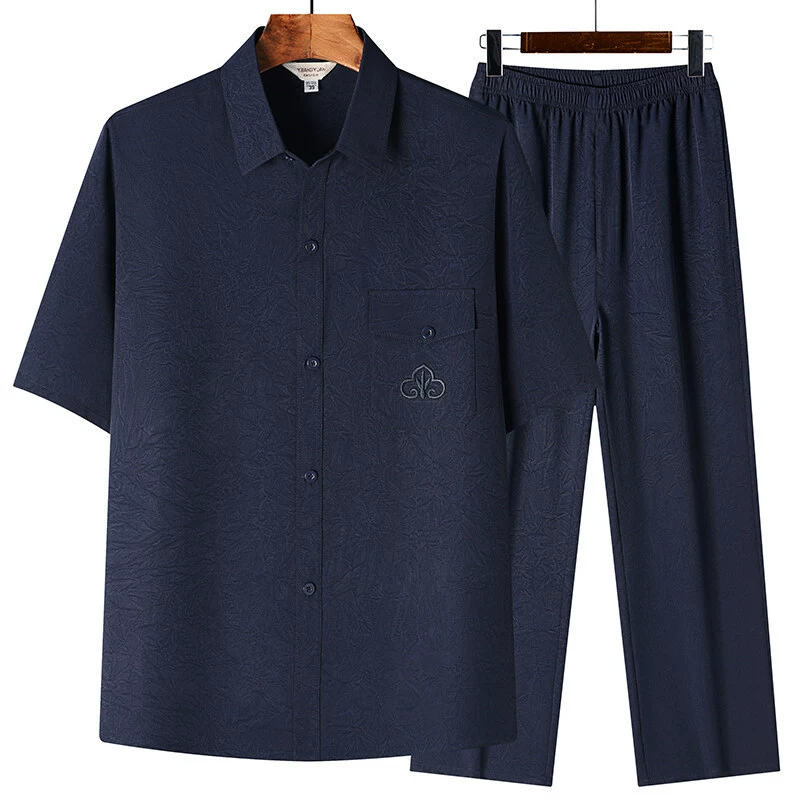 Shirt, summer classic set for elderly, Chinese style