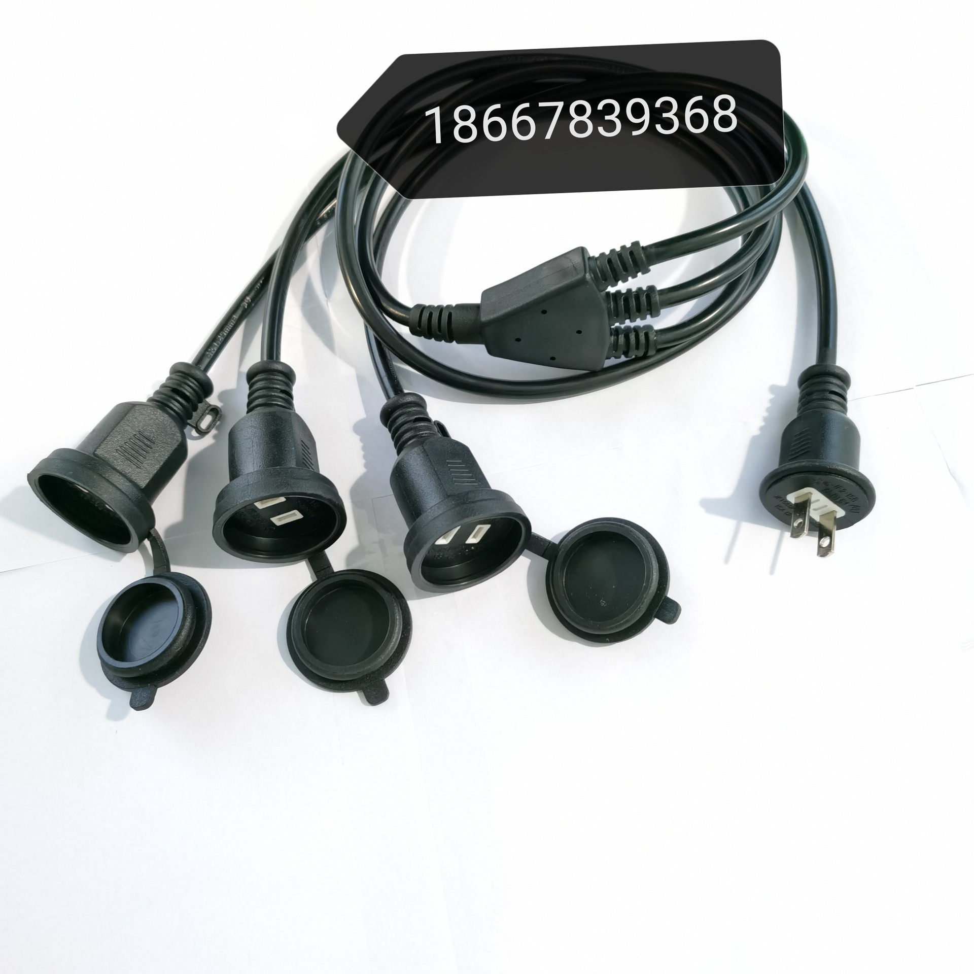 厂家供应 日本PSE公母插头延长线 日本一分二防水母座15A延长线