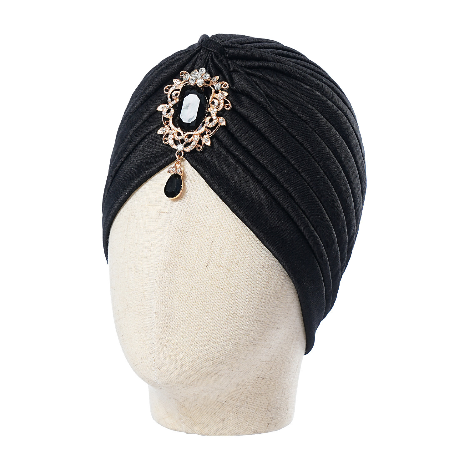 Muslim hat Alloy hanging diamond accessories Ruffled Indian Hat Solid color ethnic baotu hat Bohemian vintage hat_voghion.com
