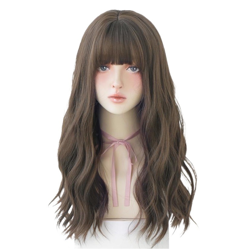 Manufacturer Wholesale Wig for Women with Long Hair, Slightly Curly Waves, Naturally Fluffy Whole Hair Set, Internet Celebrity Long Curly Hair Full Hair Set
