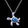 Cross -border accessories popular jewelry OPAL protein stone Opal Australia's treasured turtle turtle necklace pendant silver jewelry