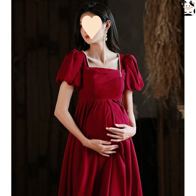 Maternity Toast Dress Bridal Summer Wedding Engagement Dress for Women Plus Size Plus Size Burgundy Homecoming Dress Covering Belly