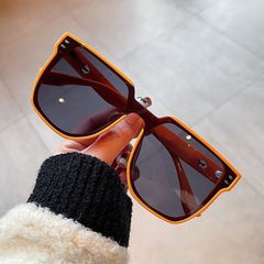 2022新款墨鏡男款潮流朋克街拍太陽鏡女網紅款前衛黃色方形遮陽鏡