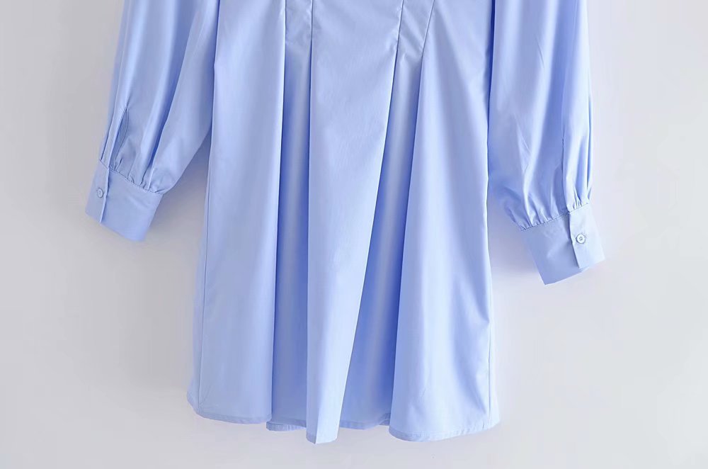 Blue Slim Shirt Dress Nihaostyles wholesale clothing vendor NSAM75473