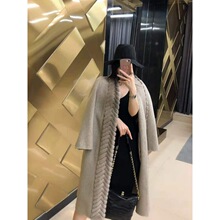 进口水貂皮毛毛呢大衣2024冬新品中长款双面羊绒气质优雅外套女