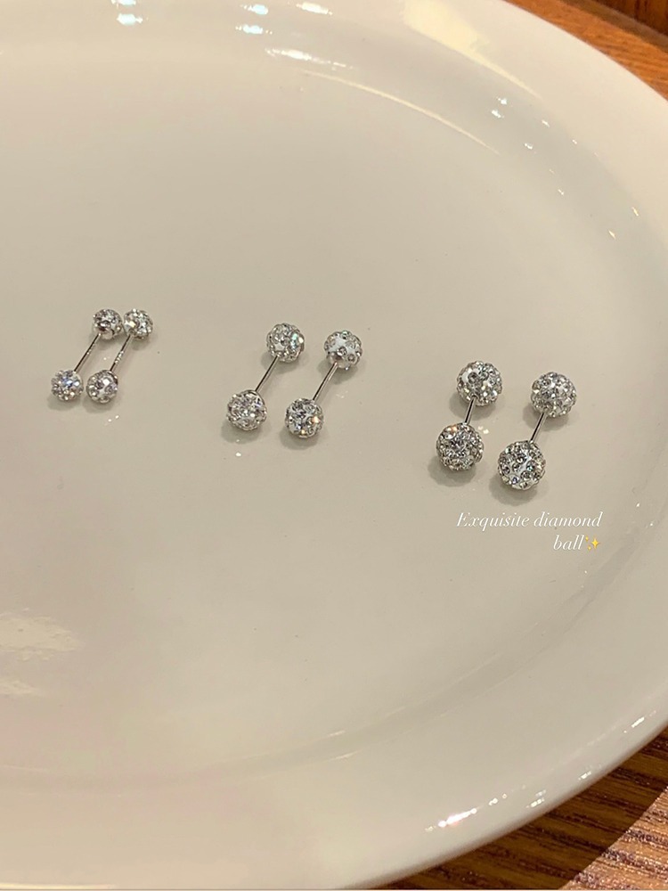 睡覺不用摘!!S925純銀養耳洞耳針小眾高級感鋯石耳蝸釘耳環耳飾女