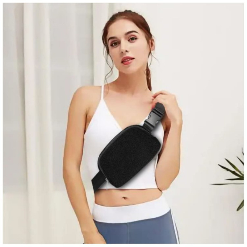 Inventario nuevo estilo de moda Lulu bolsas de pelúcia de cintura deportivas mini bolsas de cintura pequeñas bolsas de gimnasio para hombres y mujeres