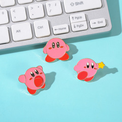 星之卡比胸針卡通遊戲周邊金屬胸章星卡比徽章背包服裝別針配飾