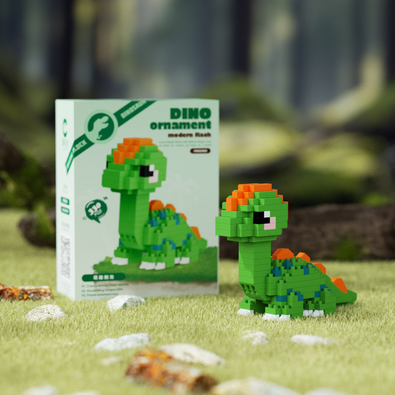 Compatible con Lego Dinosaur Tyrannosaurus Rex Muñeca de dibujos animados Bloques de construcción Adornos de montaje Juguetes educativos para niños Regalos para niños y niñas