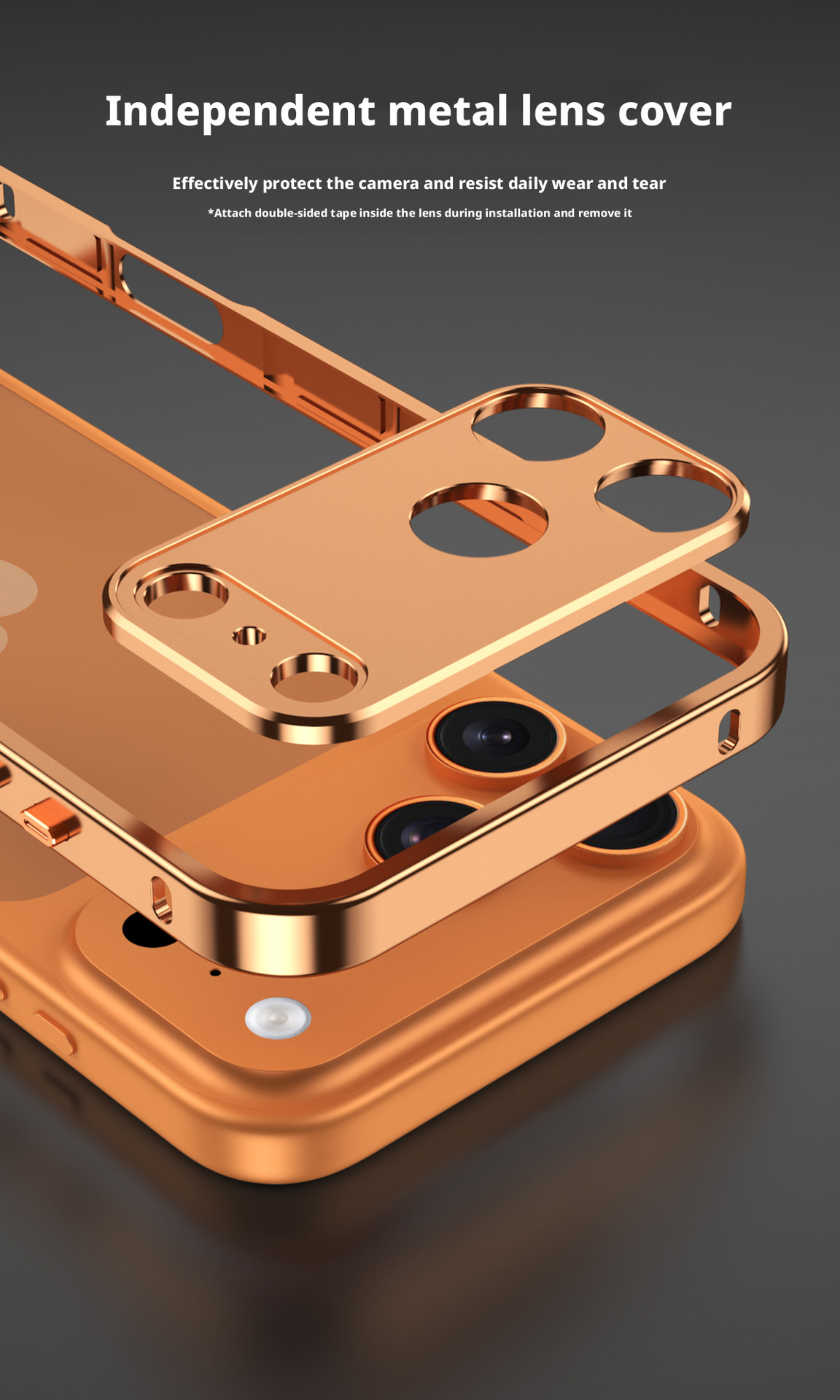 Ốp lưng iPhone viền kim loại tản nhiệt chống sốc dạng khung móc biển — Cam, Bạc, Đen, Xanh chi tiết 5