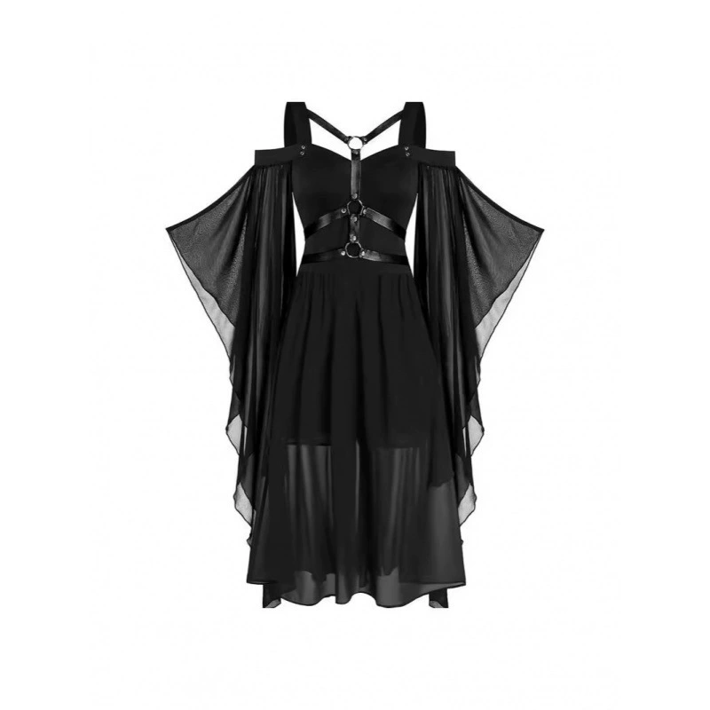 Трансграничный брат большой качели рукава нерегулярное сращивание Хэллоуин ведьмы подтяжка большая юбка