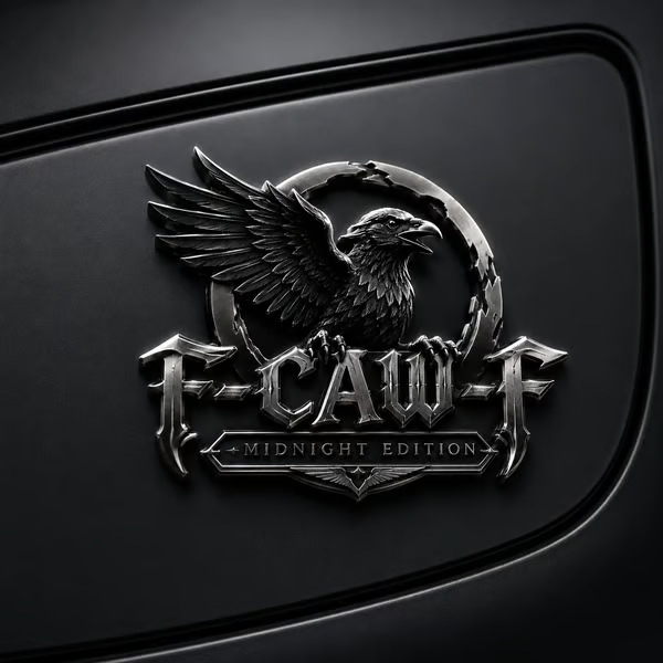 Midnight Edition Metal 3D Car Body Sticker F-Caw-F "Midnight Edition" Metal Emblem