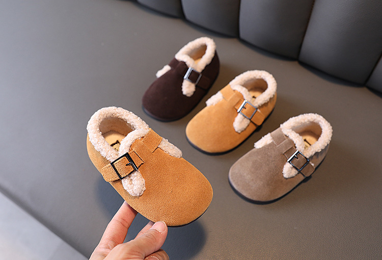 Barns bomullsskor plyschisolering vinterpäls och bönor tjejer med prinsessskor,_voghion.com