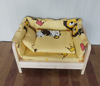 The dog's nest cat nest double -layer dog bed solid wood golden retriever pet nest four seasons universal dog pad cat pad dog bed supplies wooden