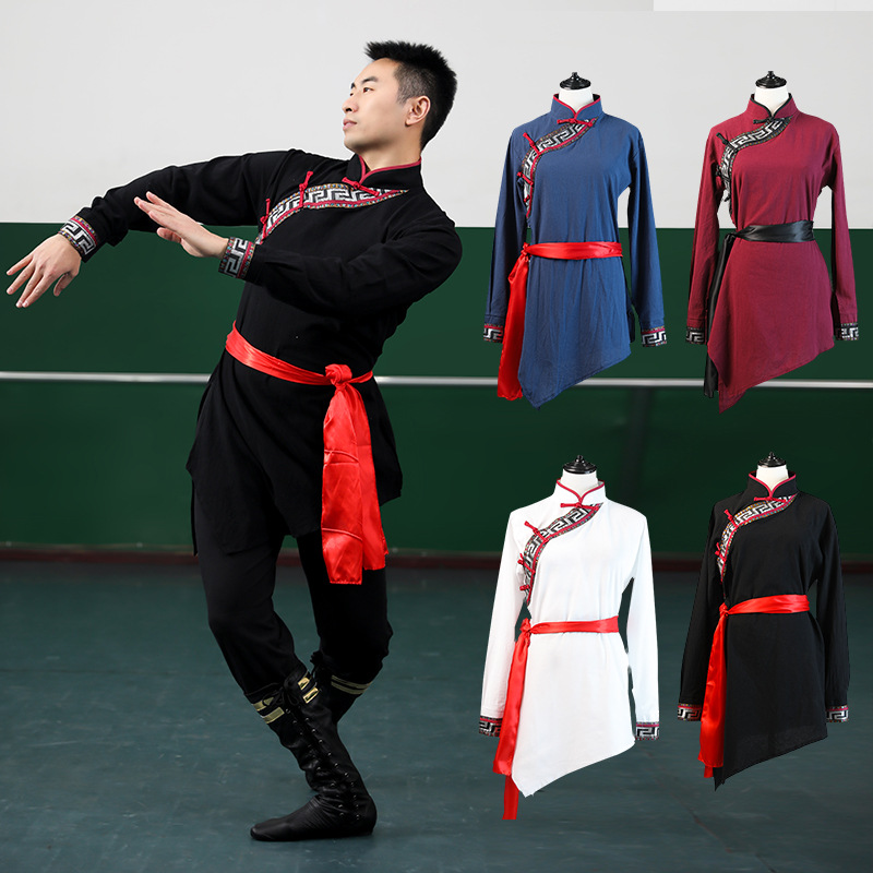 Ropa de práctica nueva danza mongol étnica EXAMEN DE ARTE masculino ropa de rendimiento de danza mongol femenina nueva ropa de rendimiento femenino