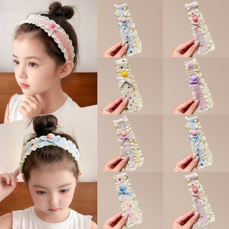 Sweet children's hair clip with magic tape, baby forehead bangs clip, face-washing headband that doesn't press on the hair, girls' hairband and head accessory