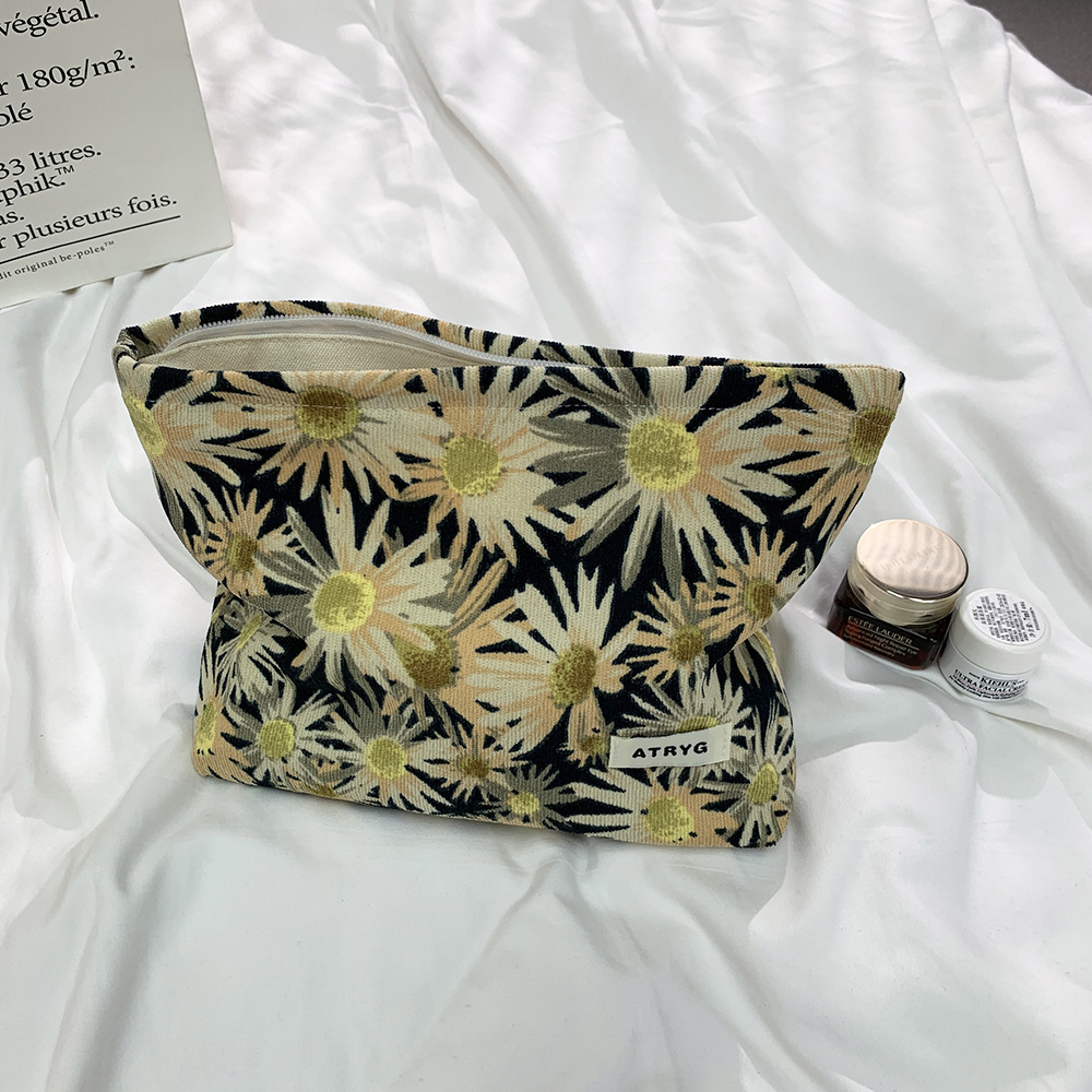 Fresca pequeña bolsa de maquillaje de flores de viaje portátil de gran capacidad bolsa de almacenamiento de lápiz labial de maquillaje bolsa de mano