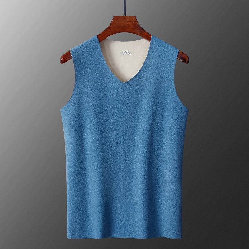 Fábrica de primavera y otoño hombre chaleco sin marcas de vello de doble cara chaqueta hombre sin mangas cortar mangas de vello a prueba de viento delgado