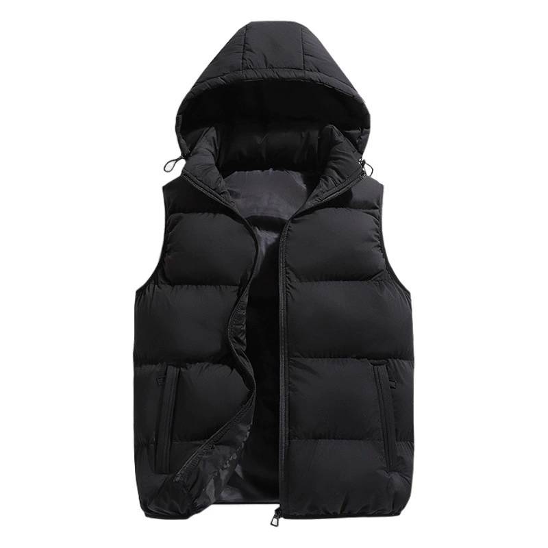 Съемная шапка-жилет, мужская осенне-зимняя хлопковая флисовая подкладка, Повседневная модная универсальная жилетка, мужской жилет