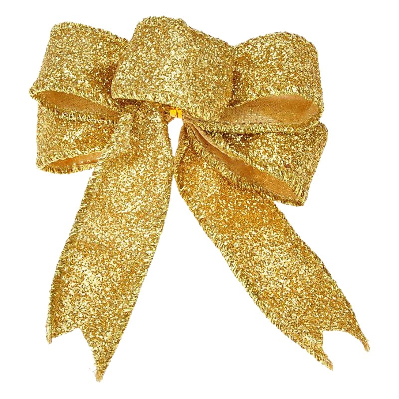 10cm decoración de Navidad arco brillo Rosa arco decoraciones de vacaciones árbol de Navidad colgante arco