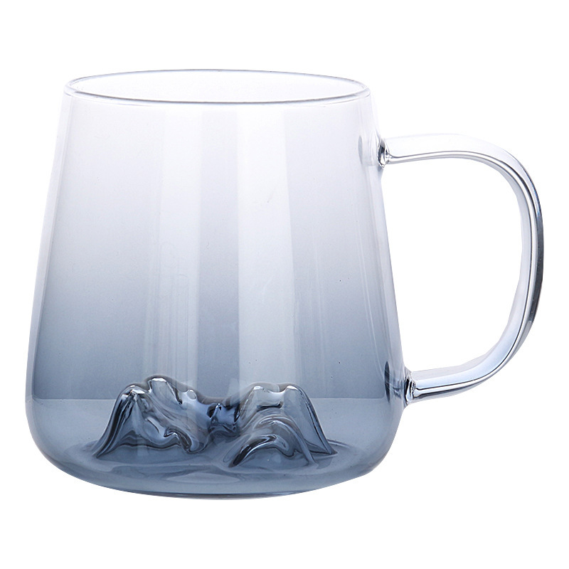 Mango creativo Taza de café de vidrio Guanshan Taza de agua para el hogar Taza de desayuno Taza de cerveza de bar Taza de té de jugo