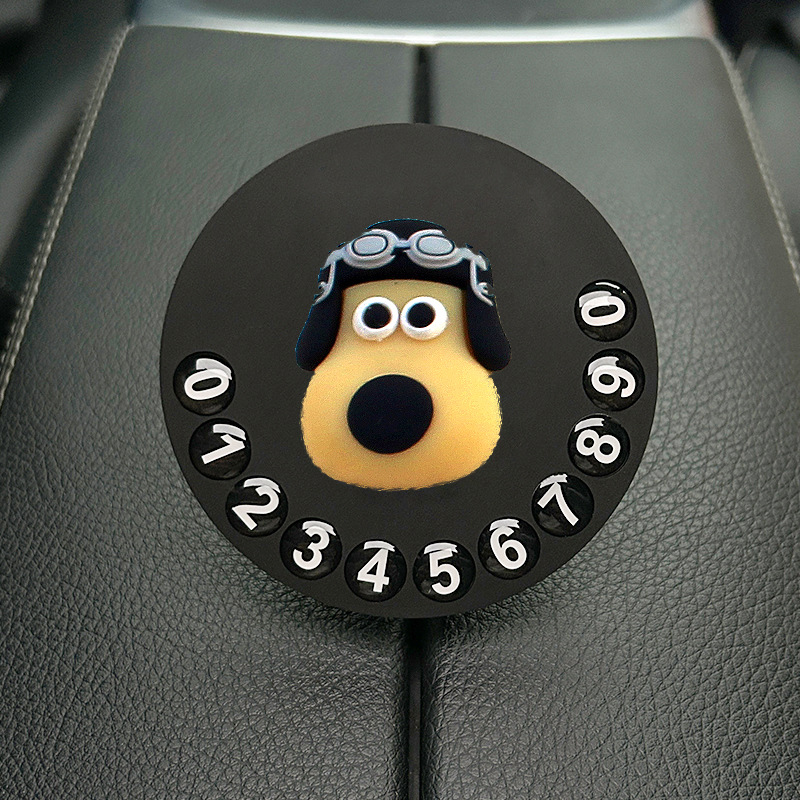 Tarjeta de estacionamiento temporal de dibujos animados de automóvil, matrícula de desplazamiento de automóvil privado de alta calidad creativa y linda, número de teléfono de automóvil móvil