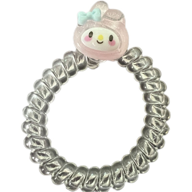 Sanrio pulsera de dibujos animados línea telefónica pequeña correa de goma para enviar a una amiga para enviar a un novio cuerda de cabeza de doble propósito mujer encantadora corazón de una niña