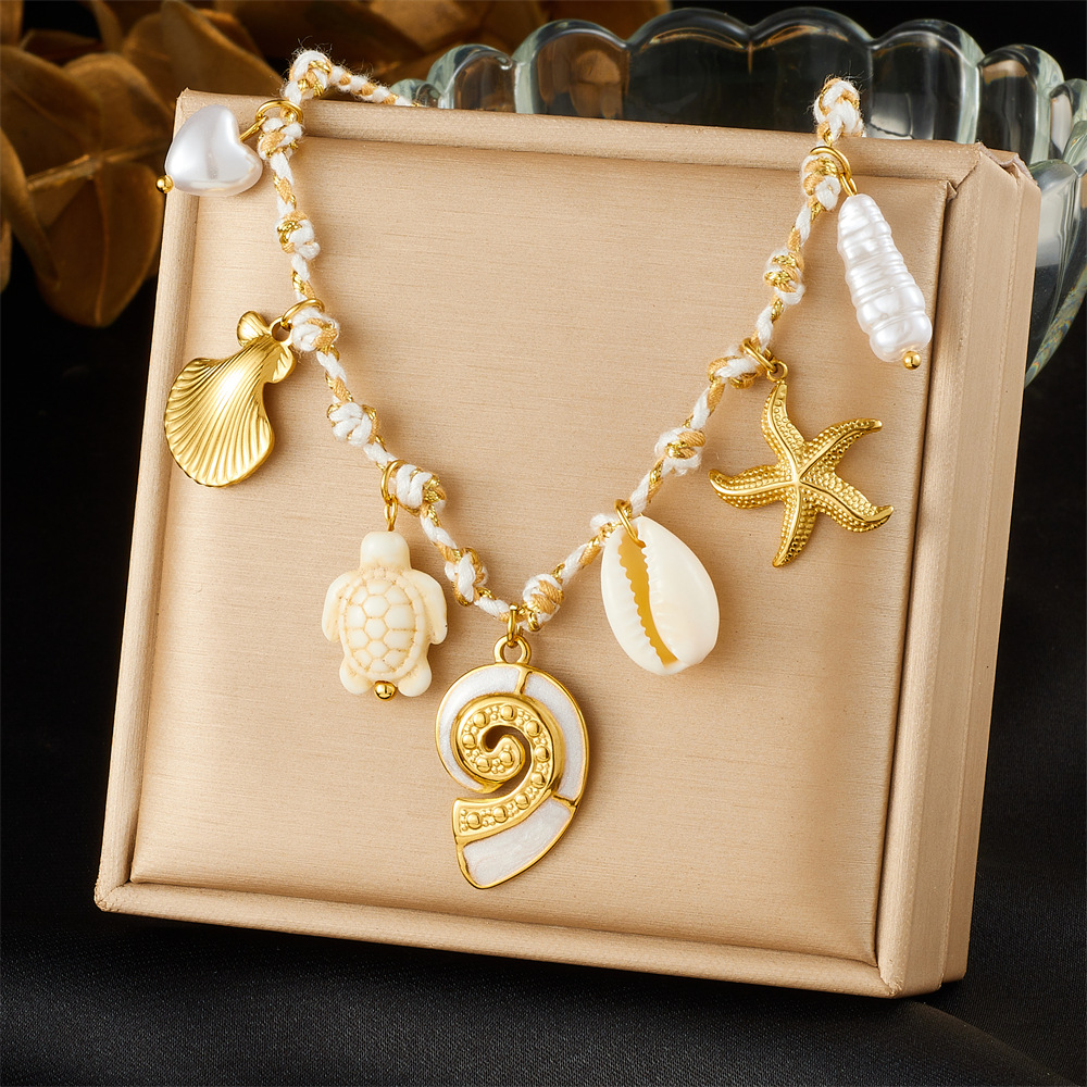 (Cross-border trading), fashionable retro platinum two-color pendant, necklace, high-quality style