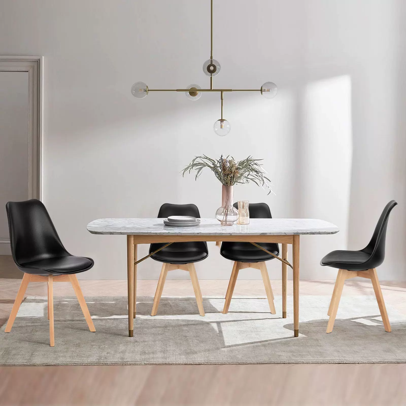 dining chair伊姆斯椅郁金香轻奢高级感餐椅邮购包装跨境出口椅子