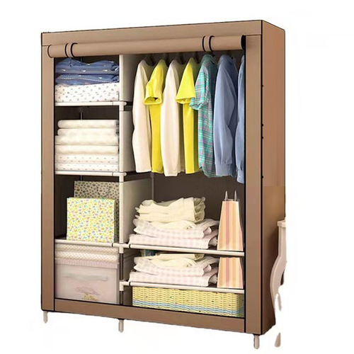 Simple Wardrobe Single Dormitory Modern Minimalist Assembled Fabric Clothes Rack Economical Simple Non-woven Wardrobe Storage Cabinet