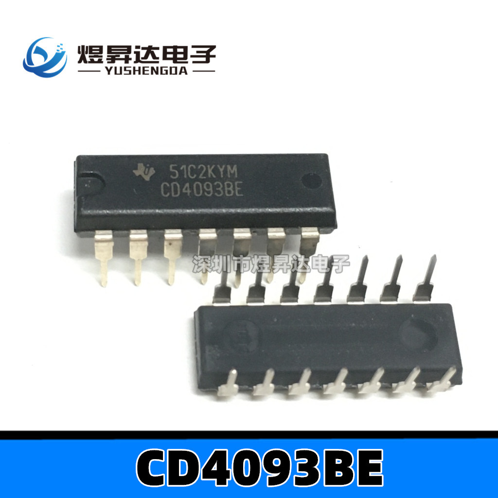 CD4093BE DIP-14 具有施密特触发输的4通道、双输入3V至18V与非门