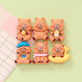 可爱卡皮巴拉 diy奶油胶手机壳钥匙扣洞洞鞋扣发夹 树脂饰品配件