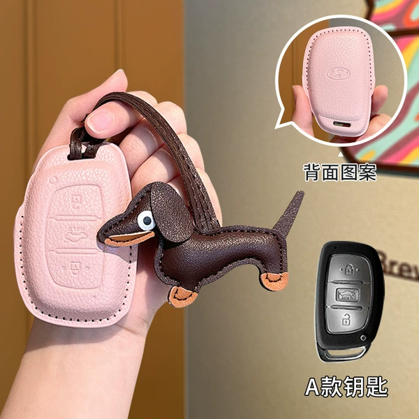 Modern A type [girly pink] + brown dachshund