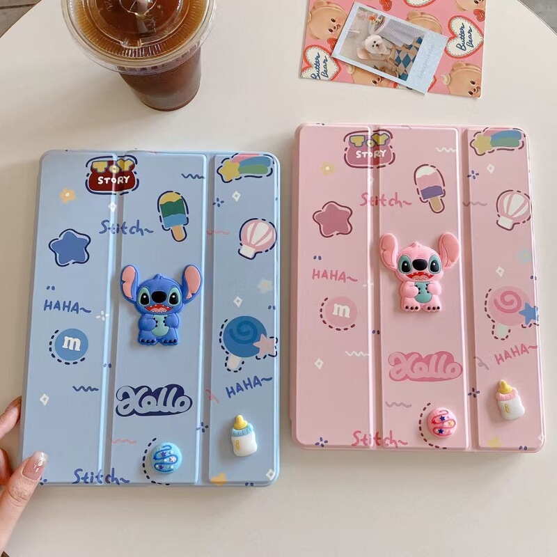 Suitable for iPad Air6543 Tablet Protective Leather Case 3D Cute Cartoon Anti-Fall Protective Case with Pen Slot