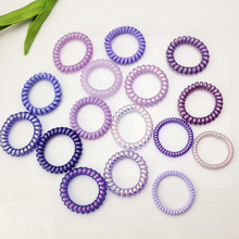 品旭跨境亚马逊韩国isn简约紫色系电话线发圈无痕头绳粗马尾皮筋