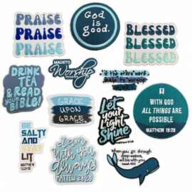 创意卡通英文刺绣布贴海洋蓝色系装饰补丁电脑绣花服装辅料热熔胶