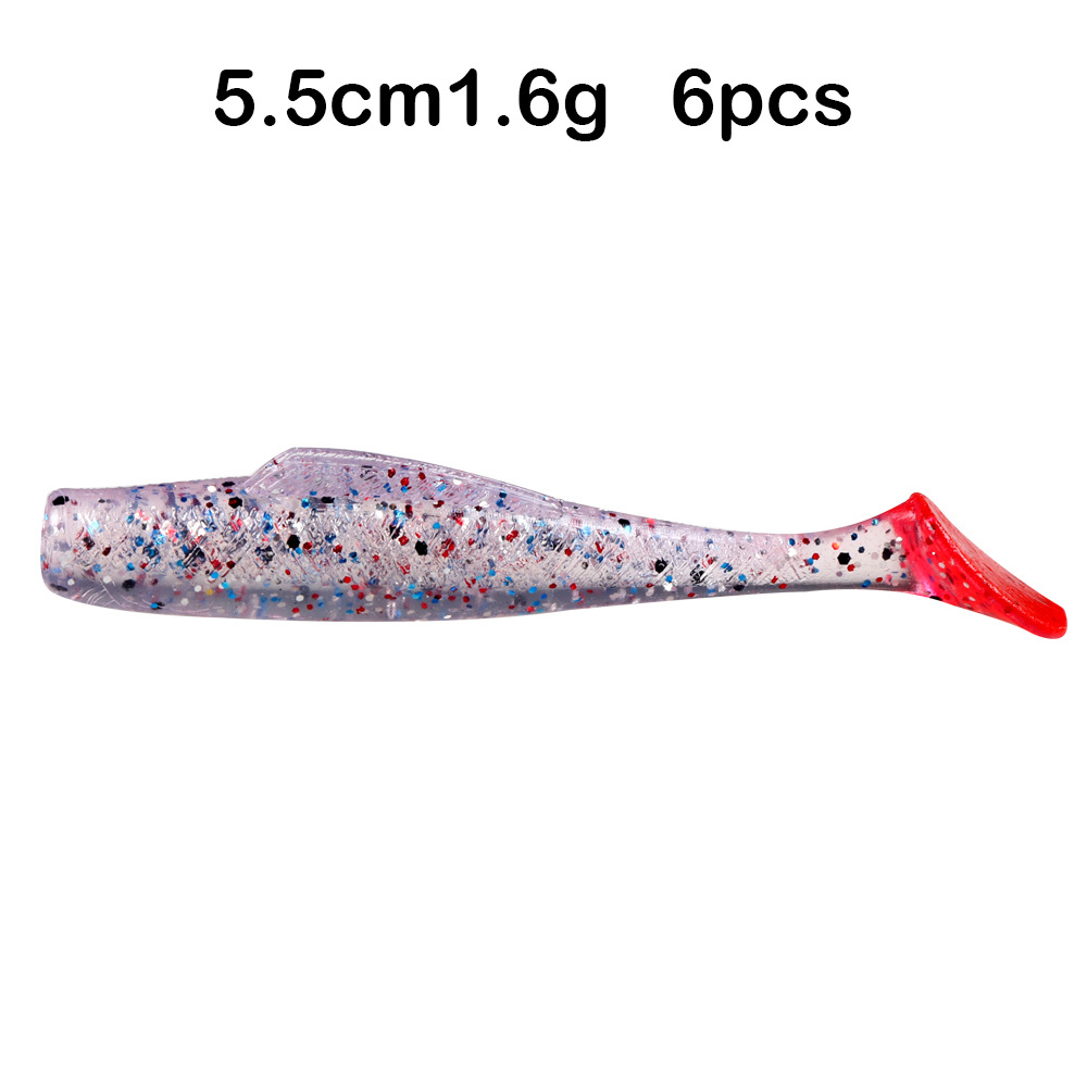 Small Paddle Tail Fishing Lure 55mm1.6g Soft Baits Fresh Water Bass Swimbait Tackle Gear