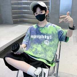 男童2026短袖t恤夏装新款男孩夏季半袖体恤上衣服大童痞帅儿童装