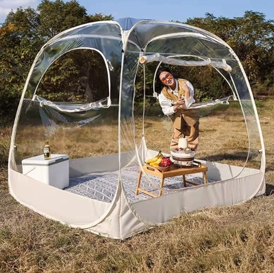 Spherical Bubble House Outdoor Camping Starry Sky Tent Portable Quick Setup Outdoor Winter Warm Camping Transparent Tent (Avtomobil dam çadırları) - 18m-starry-sky-tent-height-165m-1-3-people-2-12-people