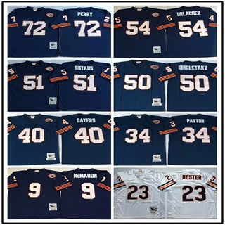 跨境橄榄球服Chicago Bears 芝加哥熊队MN复古球衣刺绣传奇运动服