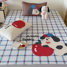 夏季ins卡通乳胶凉席三件套可爱狗狗猫咪宿舍儿童软席子1.5m1.8米