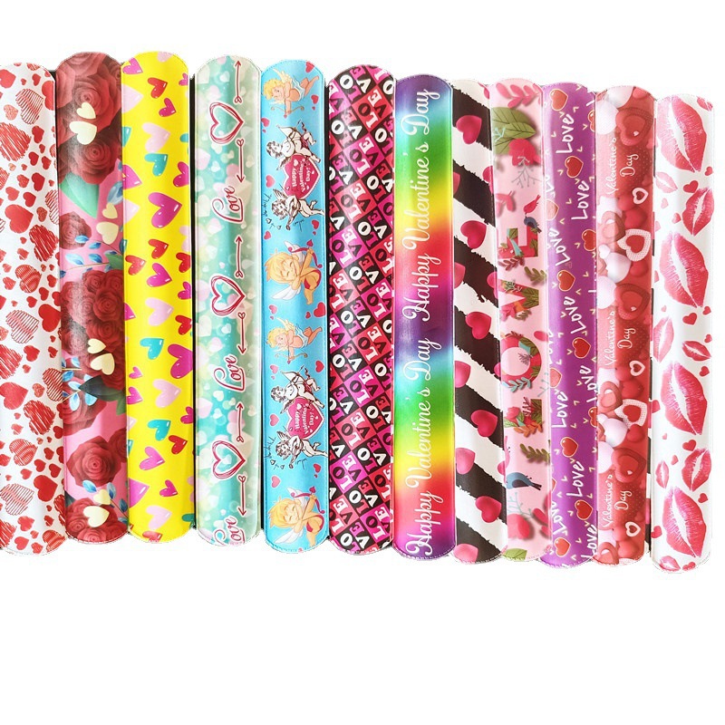 2022 Amazon Valentine's Day series tort PVC Clapping Ring Bracelet slap bracele Bracelet