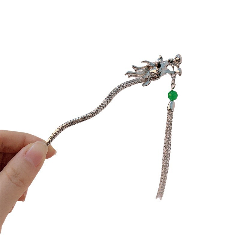 Nuevo estilo chino de metal dragón pinzas de cabello de alta sensación diaria pinzas de cabello de cabello chino Zodiac año dragón pinzas de cabello al por mayor