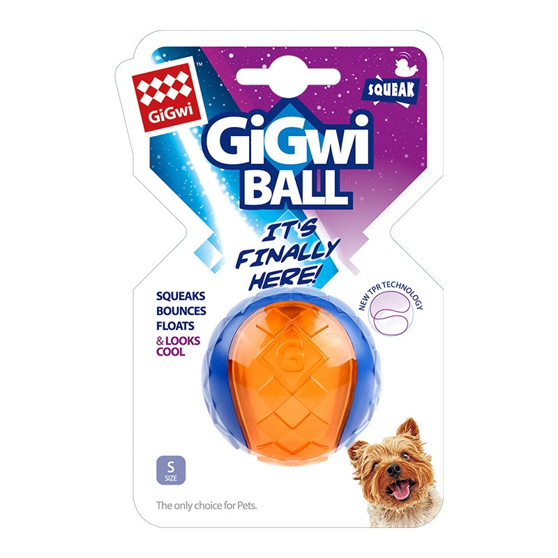 Игрушка для собак GIGWI G-Ball, пищащая резиновая игрушка для маленьких и средних собак, разные размеры и цвета