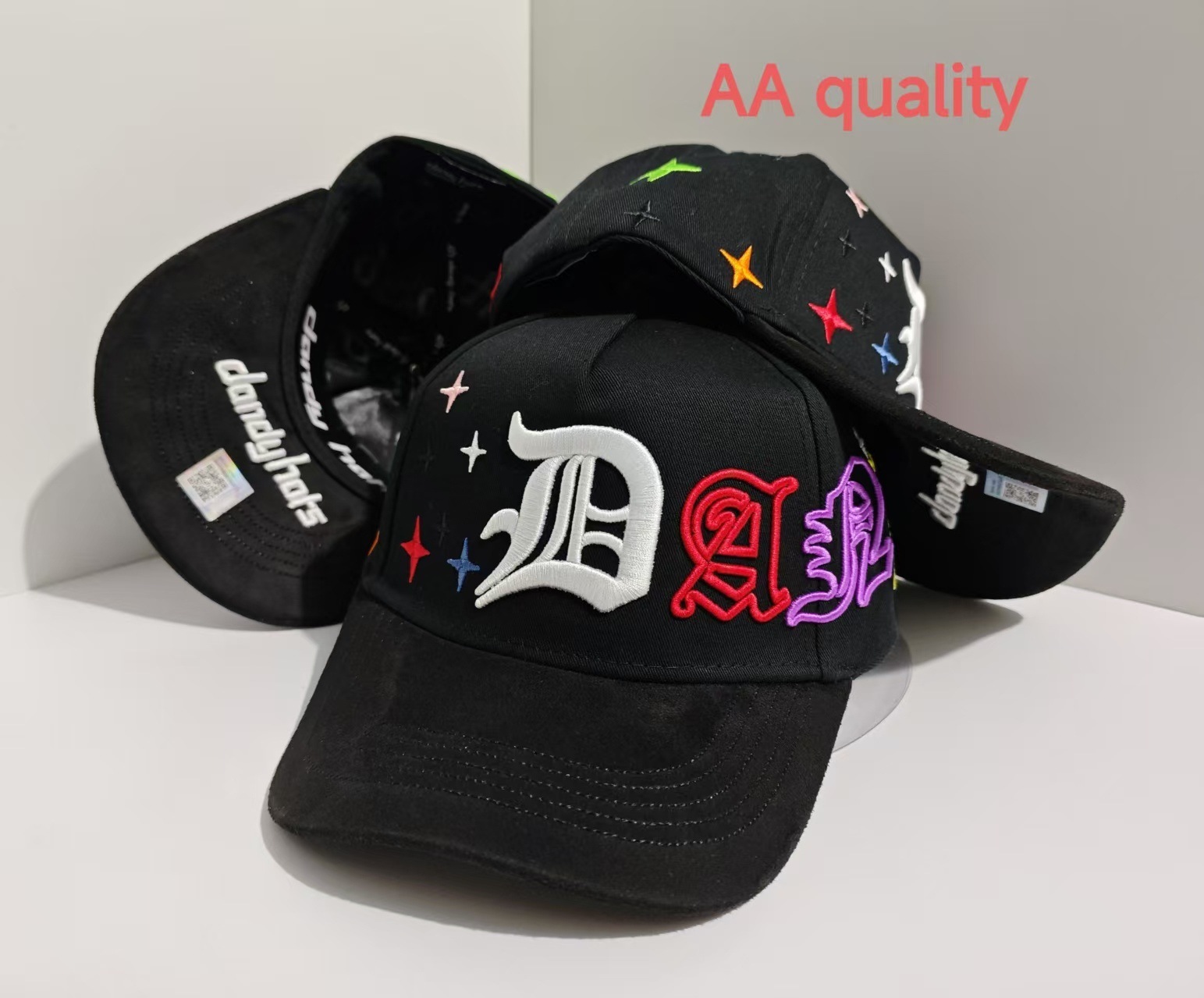 2025 borde doblado transfronterizo ajustable abrasivo doble capa sin chips letras de moda masculinas y femeninas gorra de lengua de pato neutra
