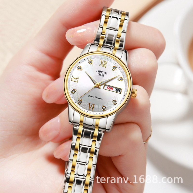 Watch Women's Calendar Luminous Genuine Brand Women's Watch Waterproof Simple Elegant Quartz Watch Women's Watch Popular