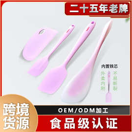 跨境黄油蛋糕奶油硅胶刮板大小号半透明一体式硅胶刮刀烘焙工具