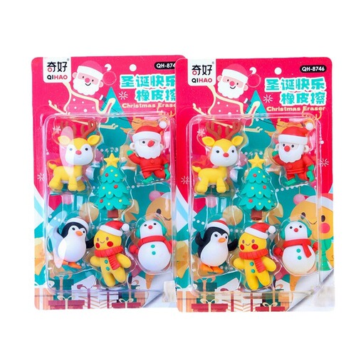 Christmas eraser, high-looking cartoon shape, detachable eraser, Christmas tree desktop ornament, decoration eraser