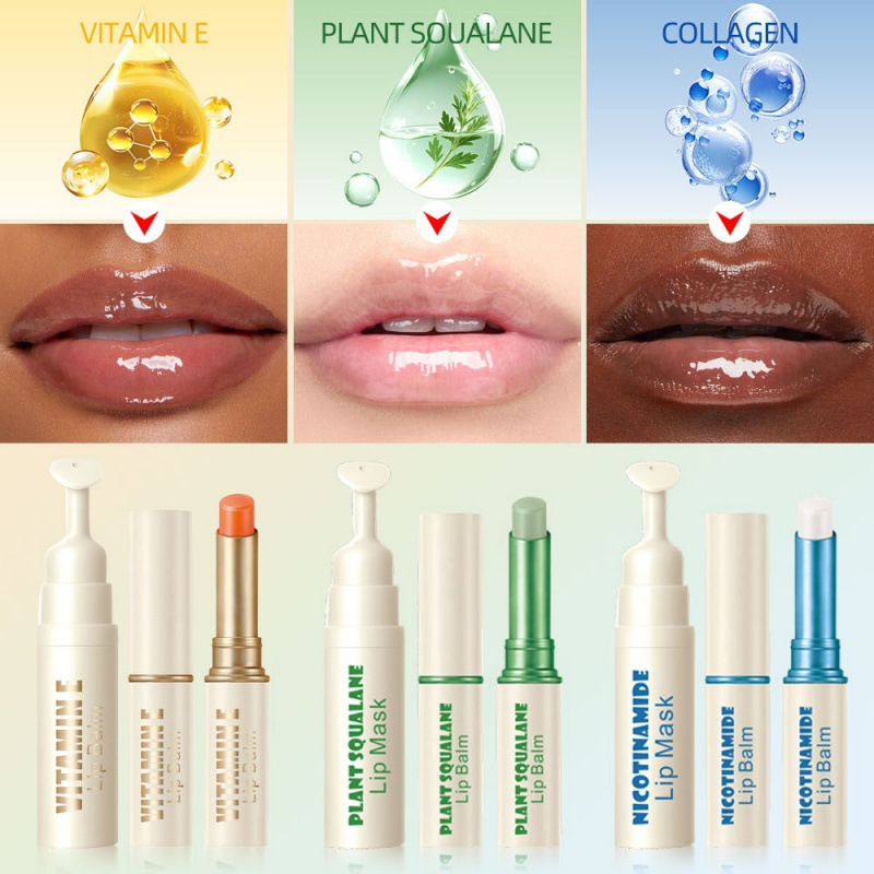 Cross-border TK hot-selling product DK'DE hydrating and moisturizing lip balm, day and night dual-use lip balm set, moisturizing lip mask for foreign trade