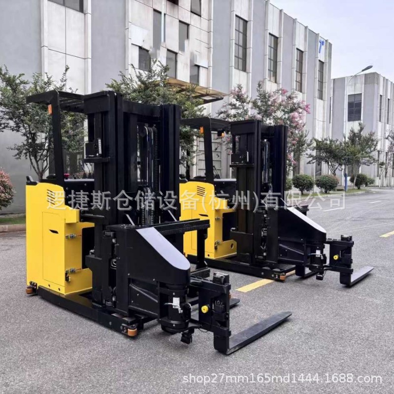 全电动三向叉车人下行1吨窄巷道叉车3m升降堆高车侧站式装卸车